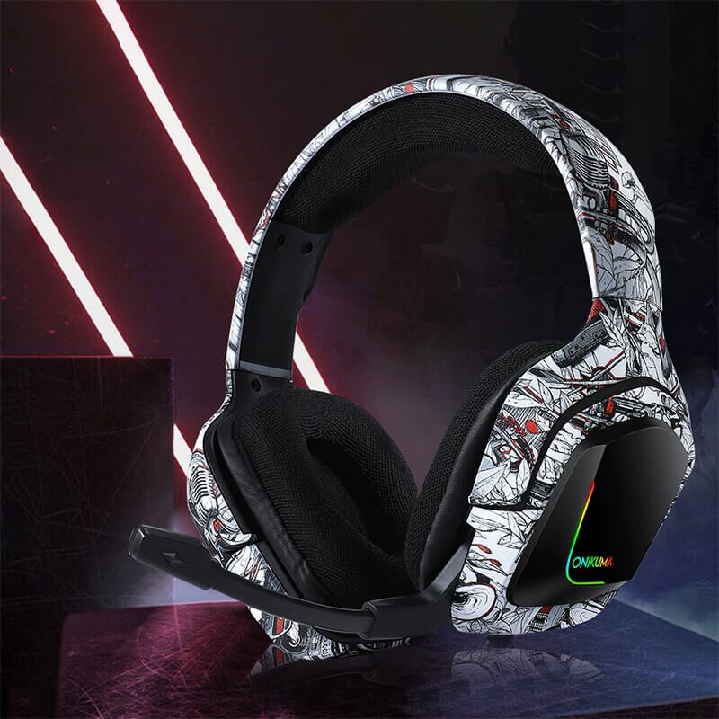 Headset Gamer ONIKUMA K20 Camuflagem Branco, Com LED RGB – ROLKO tech